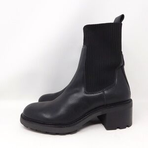 Steve Madden Women's Boots Kiley Bootie Black Platform Leather Lug Soles 10.5